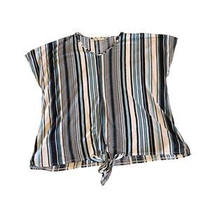 All in Love 3XL Short Sleeve Blue and White Striped Shirt